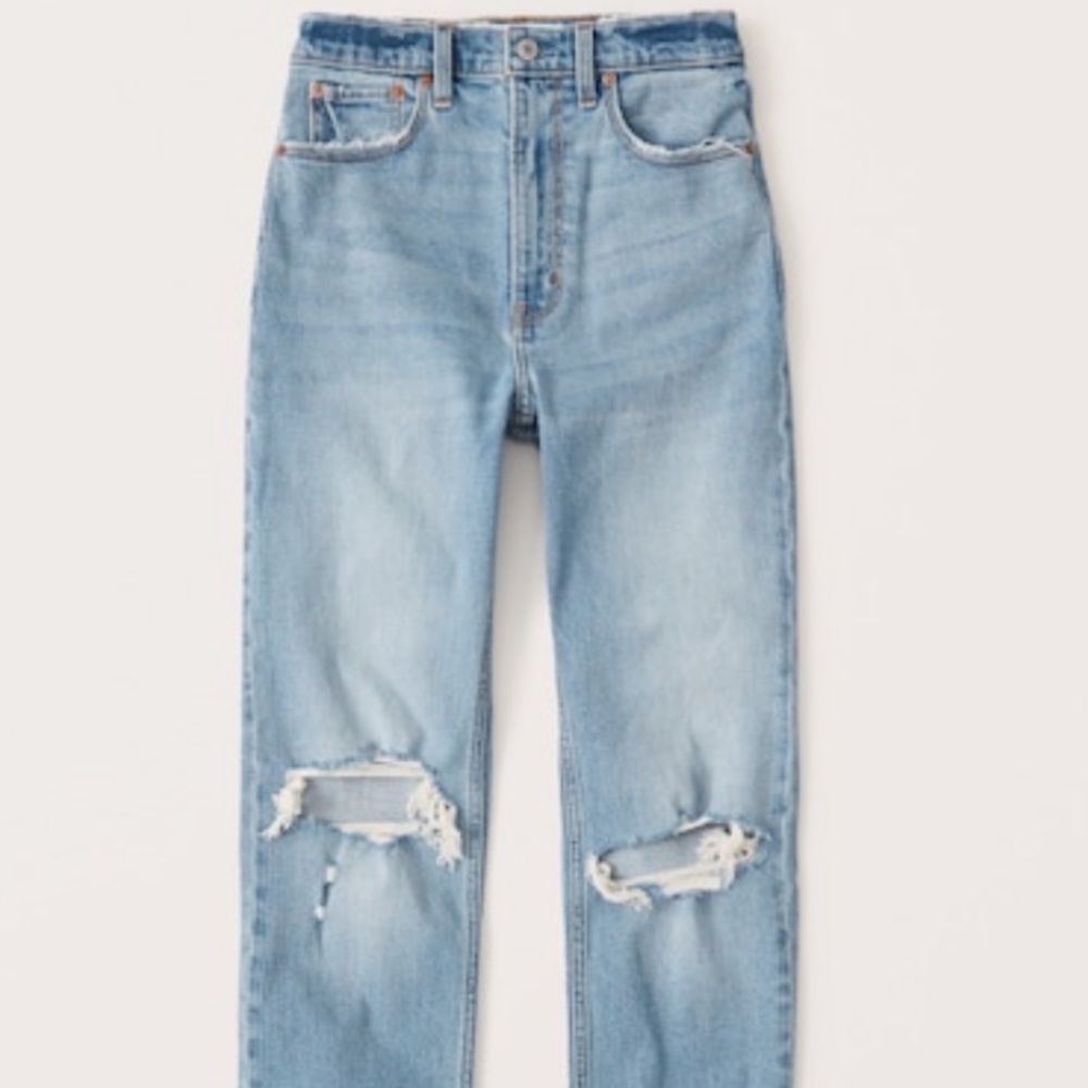 Abercrombie ultra high rise straight leg ankle jeans